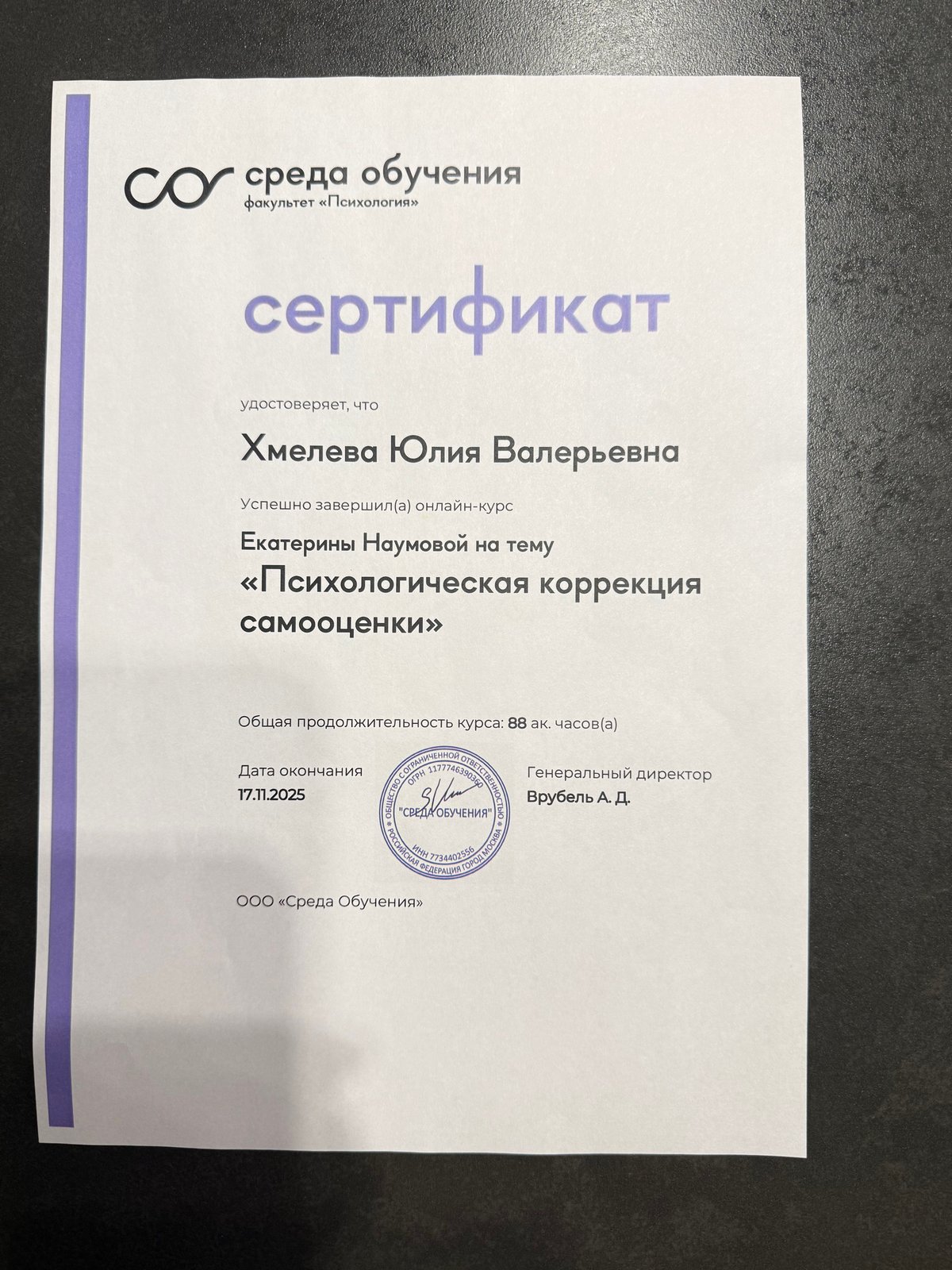 Диплом — Среда обучения